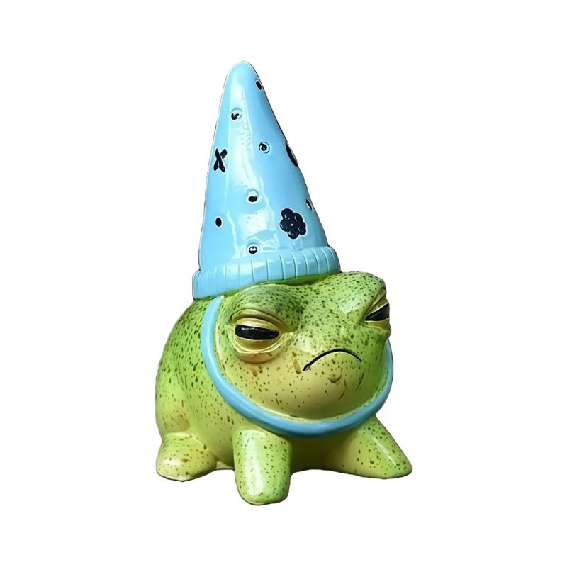 Lovely Party Frogs Figurine Sculpture Weather Resistant Frogs Model Statue Sculpture For Outdoor Garden And Indoor Decors
