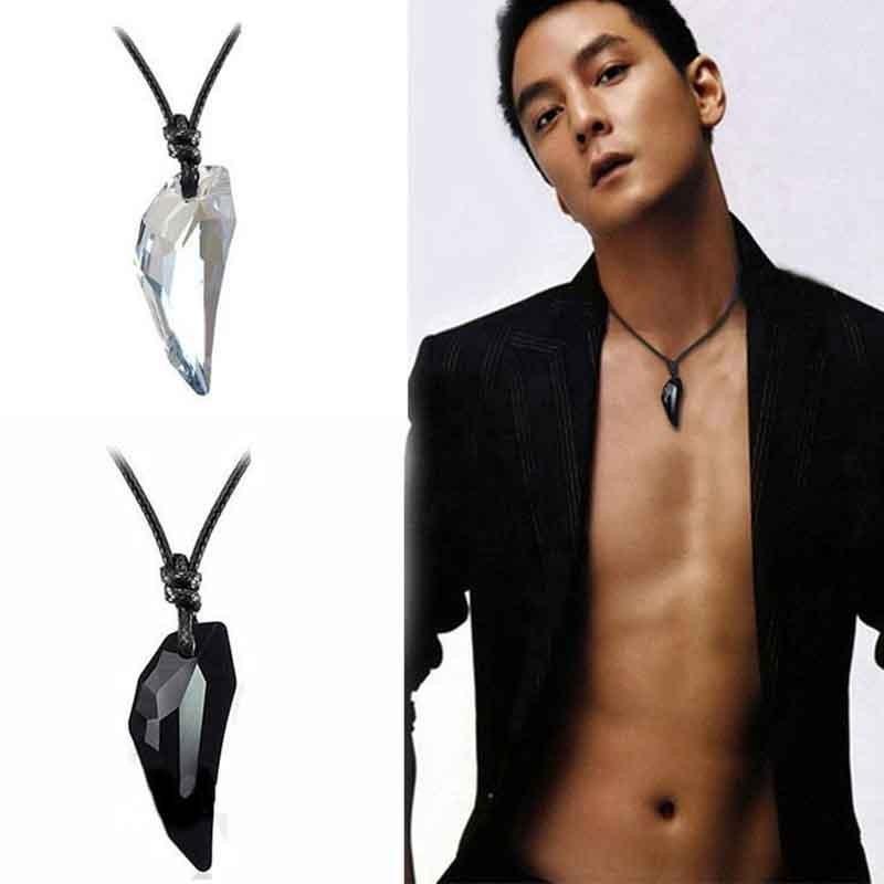 Stylish Korean Short Necklace For Men And Women Artificial Crystal Pendant