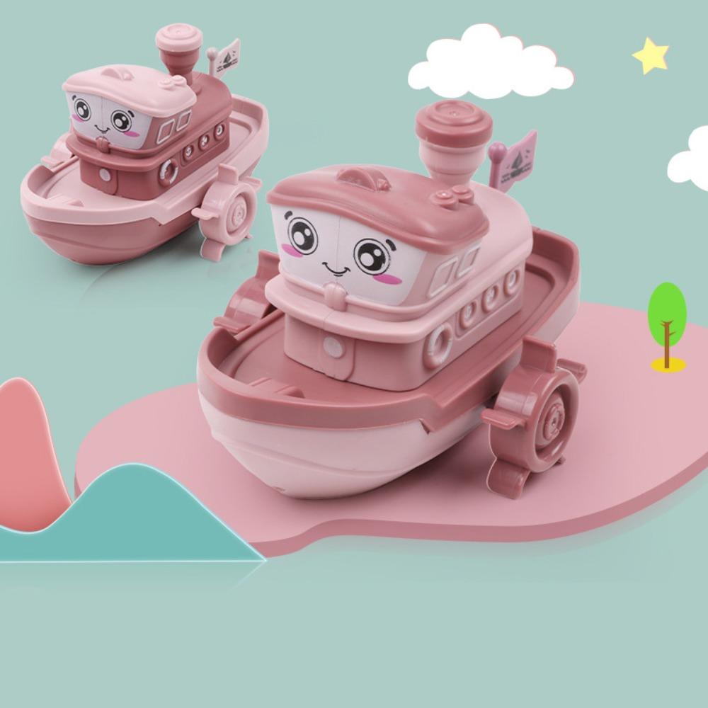 Floating Ship Game Swimming Beach Game Baby Bath Toys Cartoon Ship Toy Clockwork Boat Wind Up Toy