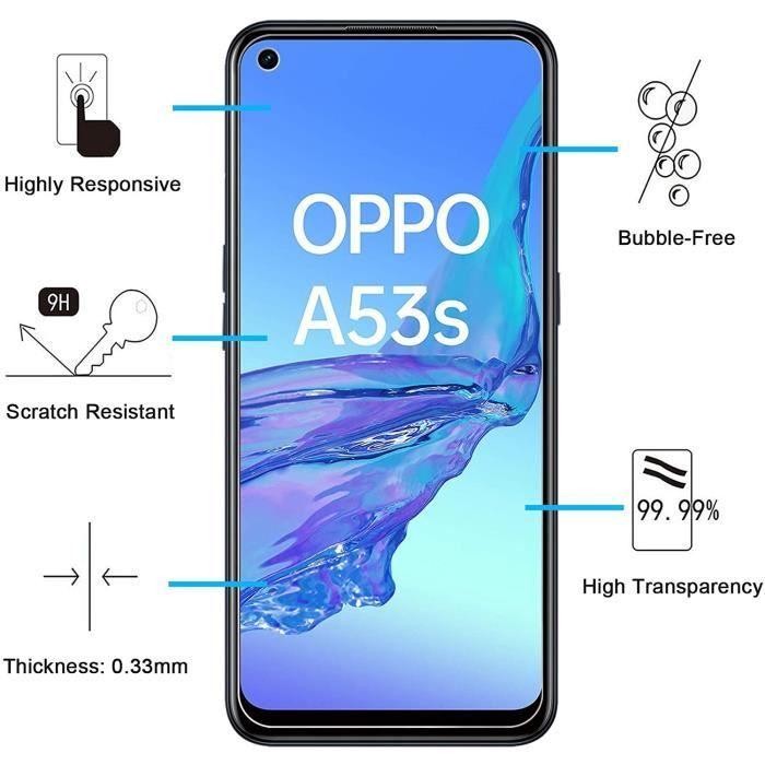 Coque et Verres Trempés - PHONILLICO - Oppo A53 / A53S - Silicone Souple - Transparent - Résistant aux Rayures