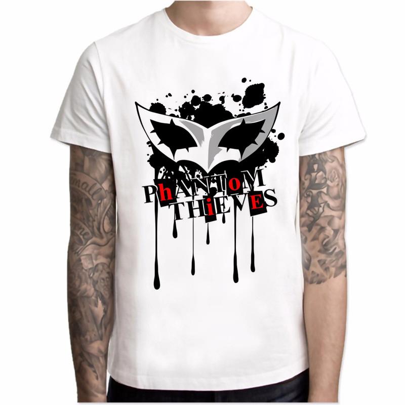 

Футболки Harajuku, мужская футболка с принтом Persona 5, аниме, летняя футболка для фитнеса с короткими рукавами L белый