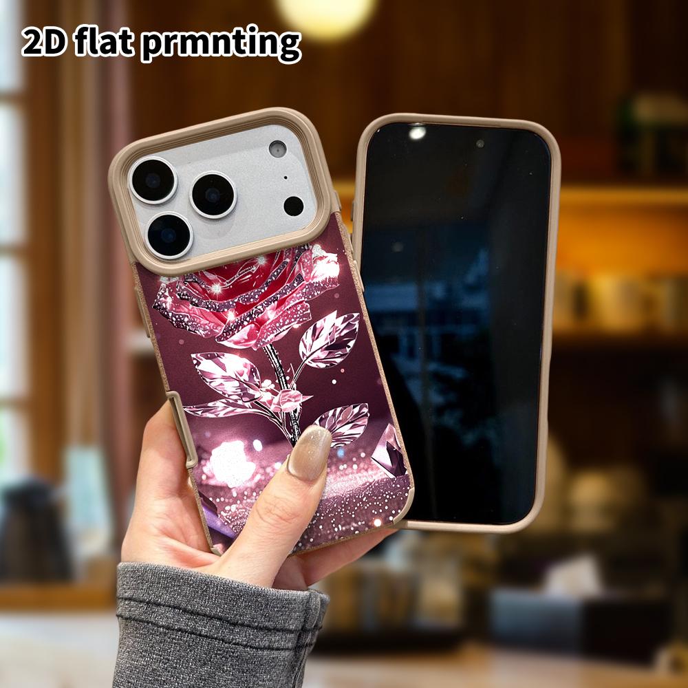 Phone Case: Lambskin 2D Flat Samsung Galaxy A34 A35 M05 M06 S20 S22 S21 FE Plus 5G Protective Case, Crystal Red Rose, Christmas and Halloween Gift