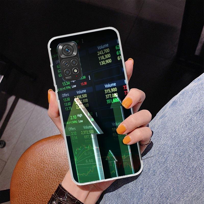 Trade Investment Forex Stock Market Phone Case For Xiaomi Redmi Note 15 14 13 12S 12 11 Pro Plus 14S 11S 11E 10 10S 11T 5G Perso