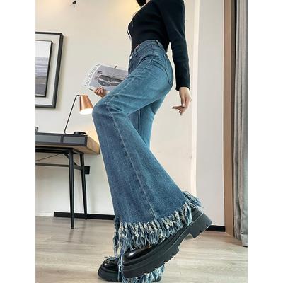 Jean Évasé Femme Franges Skinny Empire Chaud Sexy Polyvalent Chic Automne Printemps Style Américain Streetwear Féminin Vente Design