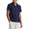 Polo Ralph Lauren Lightweight Breathable Cotton Linen Blend Waffle Knit Camp Collar Short Sleeve Straight Camp Shirt Men shirts 710P04764-001
