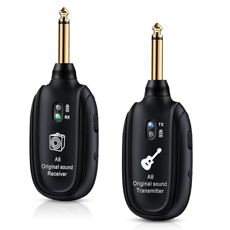 A8 Wireless Guitar System Built In 4 Channels Wireless Guitar Transmitter Receiver For Electric Guitar Bass Violin