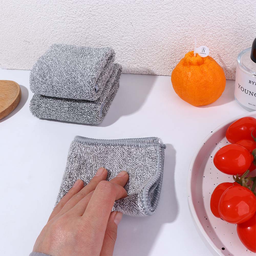 No Shedding Bamboo Charcoal Fiber Washing Cloth Kitchen Towel Cleaning Cloth Dish Towel Dishcloth