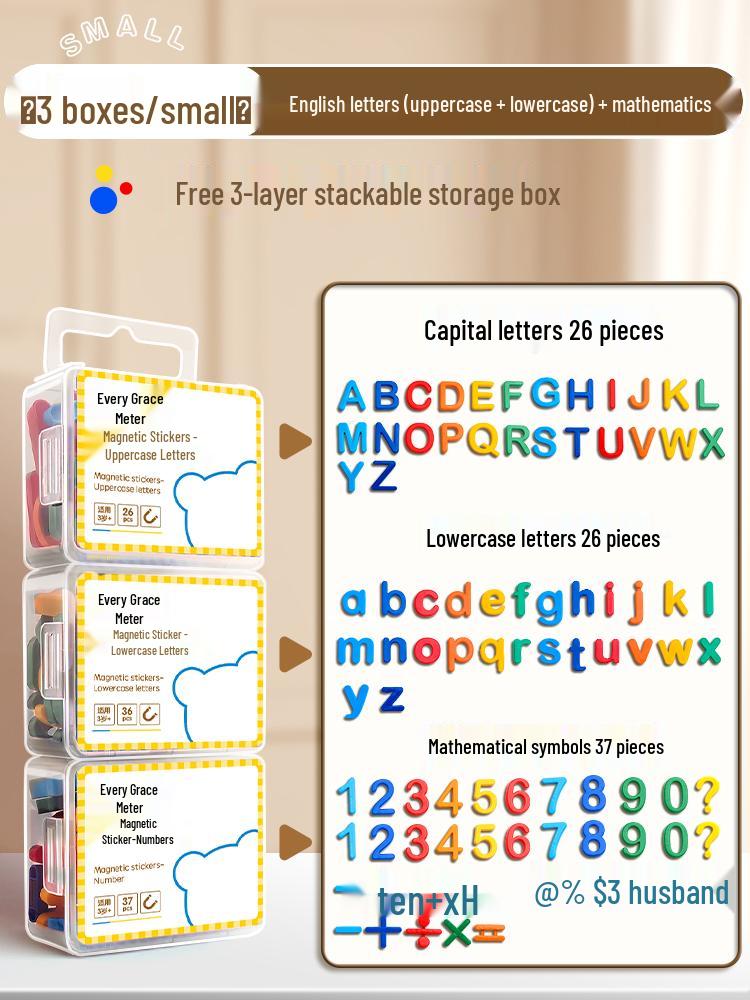 Magnetic Alphabet & Numbers Sticker Set - 26 Pieces for Blackboard & Whiteboard