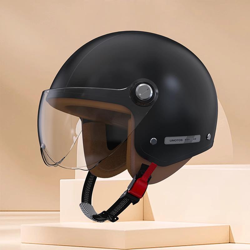 3C Certified National Standard Electric Scooter Helmet: Men's Transparent, All-Season, Universal Safety Half Helmet
