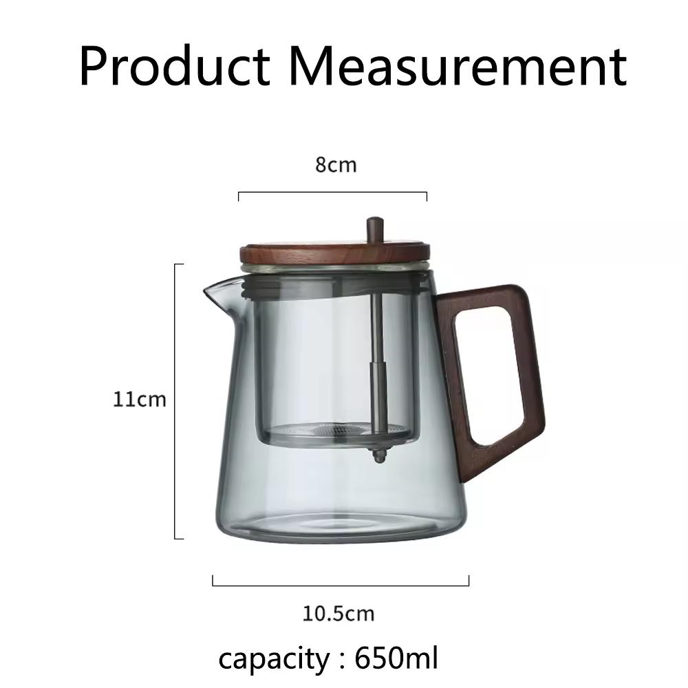 650ml GIANXI Tea Pot Family Glass Teapot Set Transparent High Glass Teacup Kung Fu Teacup Set Flower Teapot Ideal Gift