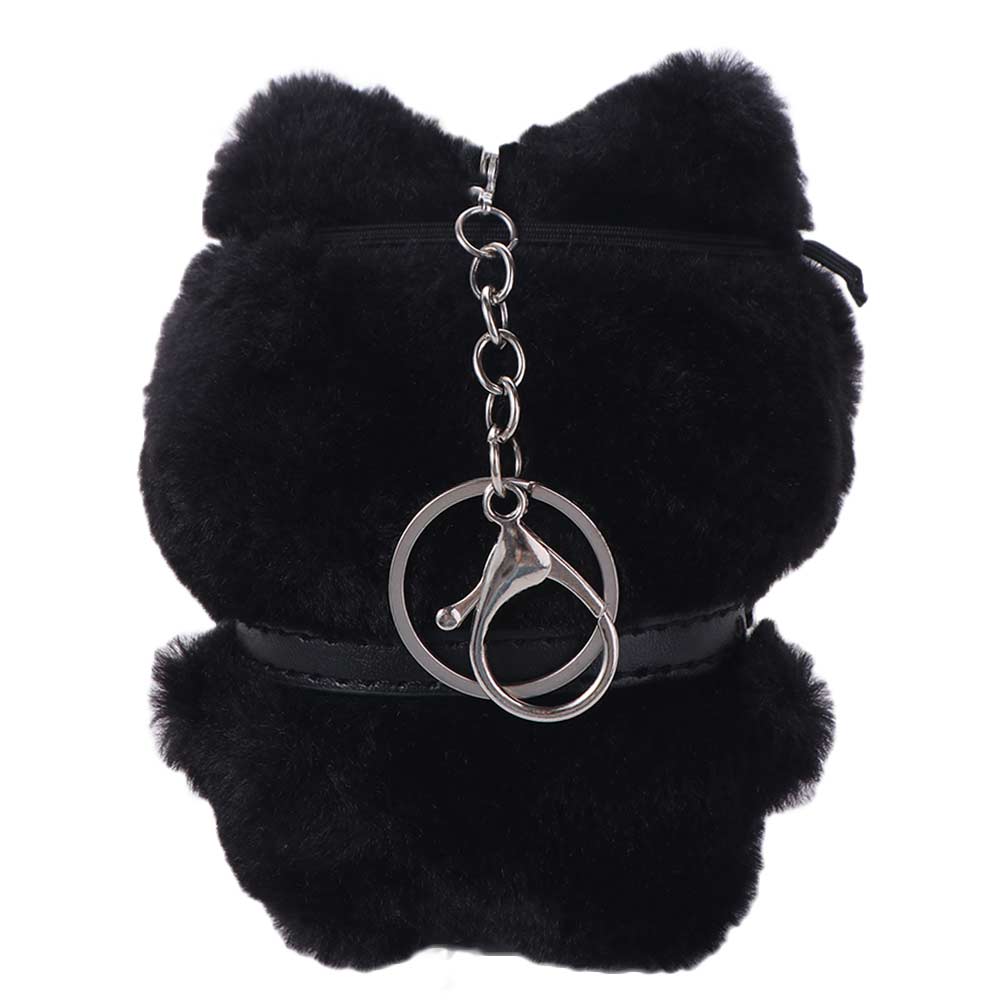 Punk Rock Black Cat Plushies Stuffed Doll Cat Pendant Kid Gift Cat Plush Keychain  Boy Girl