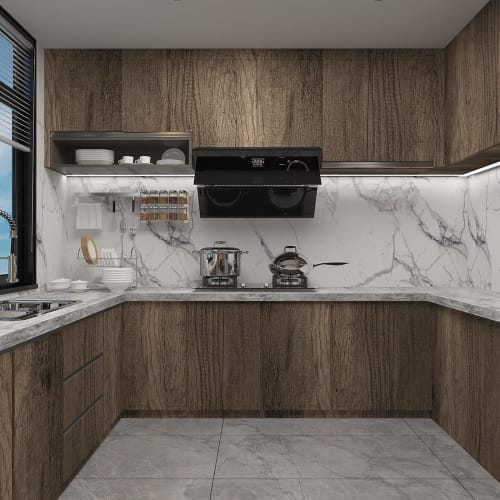 TOTIO Wood Grain Wallpaper Sticker, Elmwood Pattern, Gray-Brown Remake Sheet, 40cm X 3m, Matte, Thick, Waterproof, Heat-Resistant, Mildew-Resistant, O