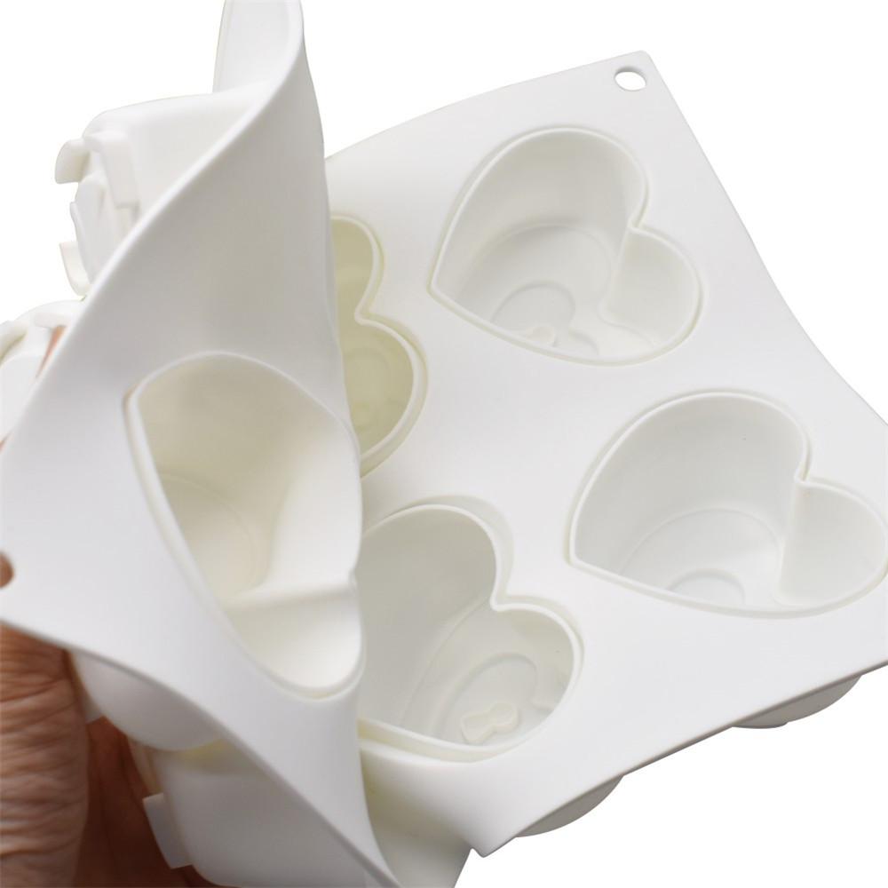Love Shape Mousse Mold 8 Cavities Heart Lock Mold Valentine'S Day Cake Mould Reusable Heart Silicone Mould For Gift-Making Home