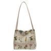 Women's Large Capacity Canvas Embroidery Print Tote Bag - Autumn/Winter Fashion Shoulder & Crossbody Style