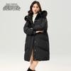 Xuezhongfei Women's Mid-length 90% Down Jacket with Faux Fur Hood