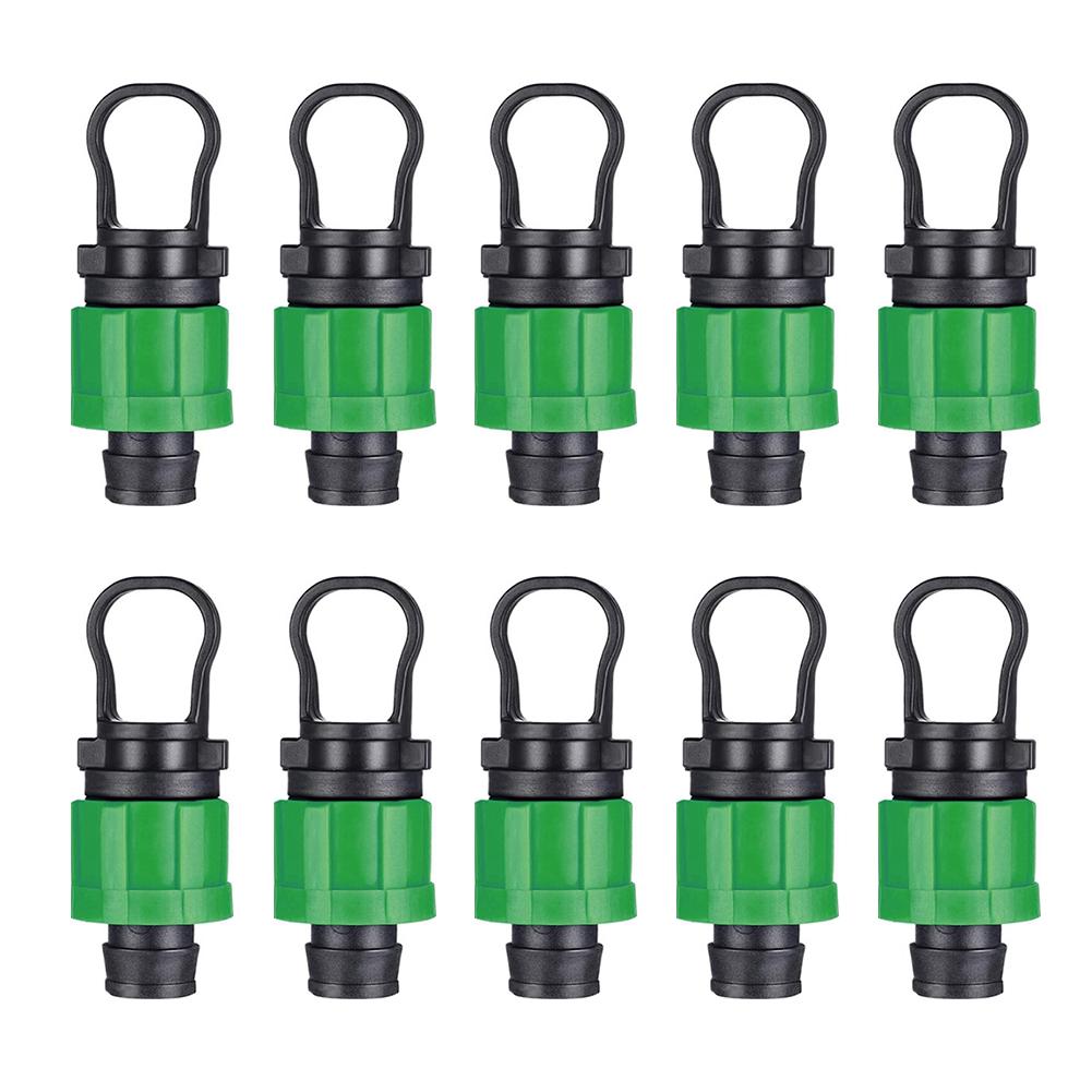 10 Count Drip Irrigation End Cap Fitting Designed for 16mm Drip Tape and 1/2 Inch Tubing For Without Glue or Tools