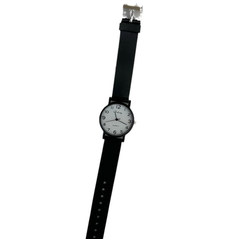 Wind Kleine Schwarze Uhr Einfache Wasserdichte Studenten Uhr Herren und Damen College Wind Retro Literarisches Paar Quarz Uhr