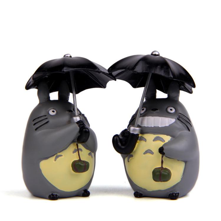 Totoro Cute Umbrella Holding Zongzi Mini Model Ornament For Props Landscape