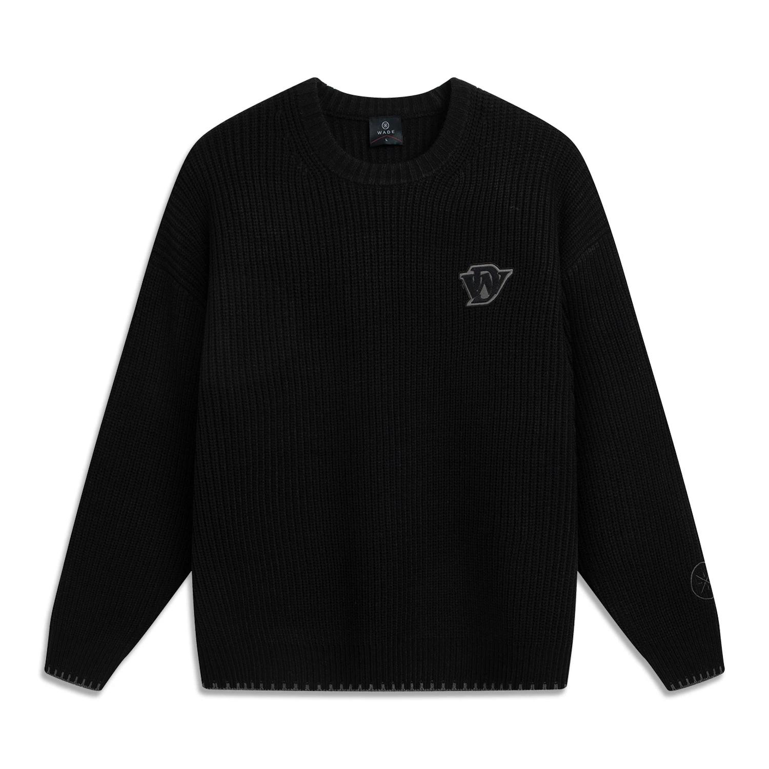 

Li-Ning Серия Уэйд Пуловер с круглым вырезом Трикотажный свитер с длинным рукавом с принтом Мужской свитер AMBV423-2 M