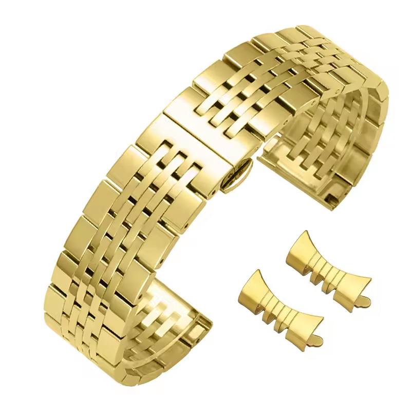 Nerezový náramek pro 20mm 21mm 22mm 18mm 19mm řemínek k hodinkám pro Tissot T006 MIDO Classic Oris Seiko Zakřivený konec řemínku k hodinkám