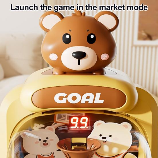 Jogo de Basquete de Arremesso de Animal de Desenho Animado com Exibição de Pontuação Mini Máquina de Arcade de Arremesso de Basquete de Mesa Dinossauro Urso Cesto de Basquete Brinquedo