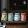Creative Painted Ceramic Jar Portable Tea Candy Jar Household Multifunctional Nut Coffee Bean Storage Box Kitchen Food Container