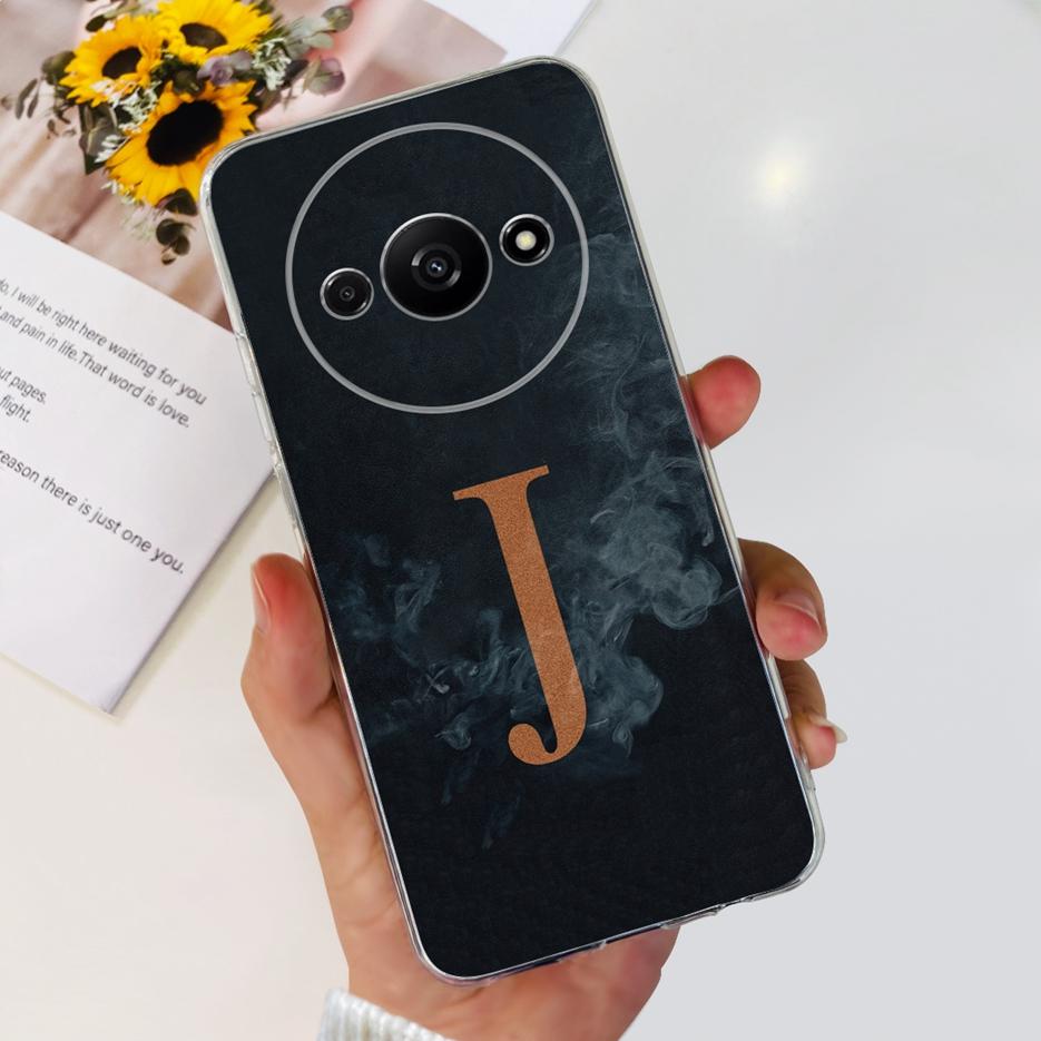 For Xiaomi Redmi A3 Case 2024 New Letters Cover Clear Silicone Soft TPU Phone Case For Xiaomi Redmi A3 RedmiA3 Back Cover Bumper