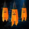 Spooky Home Decorations Cute Halloween Hanging Decor, Pumpkin Ghost Pendant with Party Supplies Wizard Hat, Witch Ornament for Durable Fabric Decor