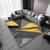 Modern Geometric Area Rug Black Gray and Gold Non-Slip Washable Carpet for Living Room, Bedroom, Home Decor