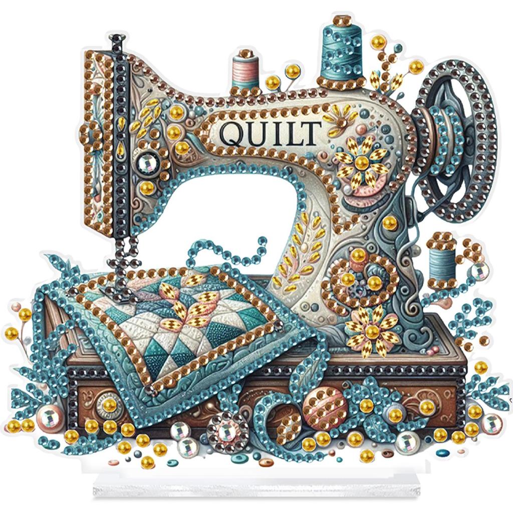 2D/Flat Stitch Machine DIY Table Top Diamond Painting Ornament Kits 5D DIY Diamond Art Tabletop Decorations for Adults Beginner