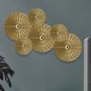 Set Decorazione da Parete Disco Dorato Minimalista Moderno Arte da Parete in Metallo Testurizzato Decorazione Pendente da Parete Boho per SoggiornoCamera da Letto Regalo