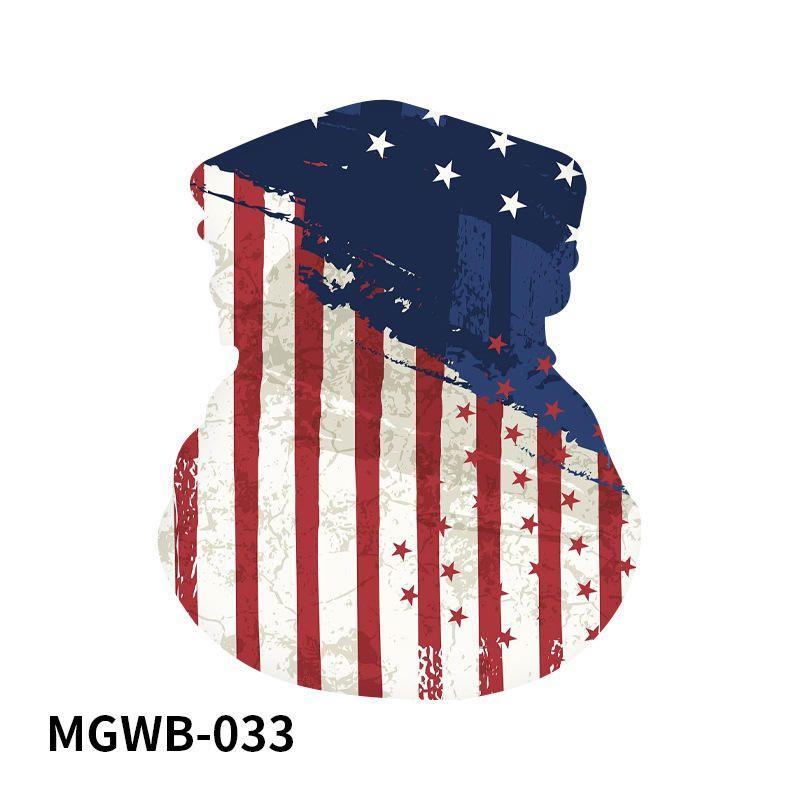 

Summer Multi-Functional Sun Protection Scarf American Flag Digital Printing Magic Headband Lycra Ice Silk Cycling Breathable Mask MGWB-033 Spring and Summer Ice Silk