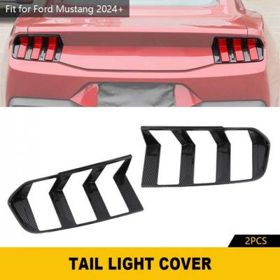 2xCarbon Fiber Tail Light Lamp Sequential Indicator Cover For Ford Mustang 2024+