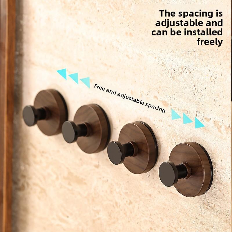 Walnut Grain Suction Cup Hook Heavy Duty 5kg No Drill Wall Hook for Bathroom Door