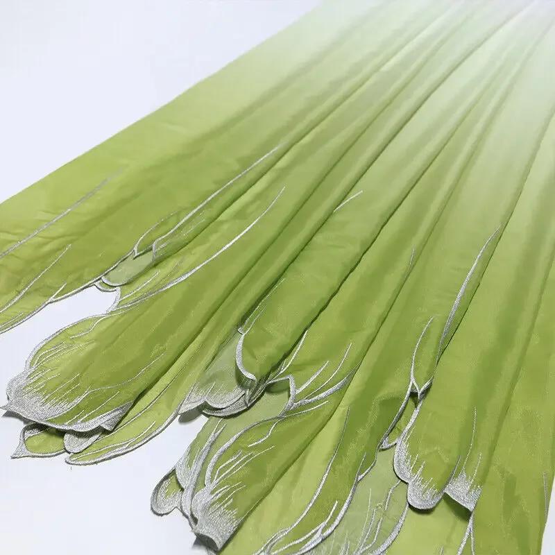 150x100cm Embroidery Lotus Leaf Soft Fabric DIY Hanfu Shirts Doll Cloth Chinese Style DIY Sewing Craft Organza Tulle Fabric New