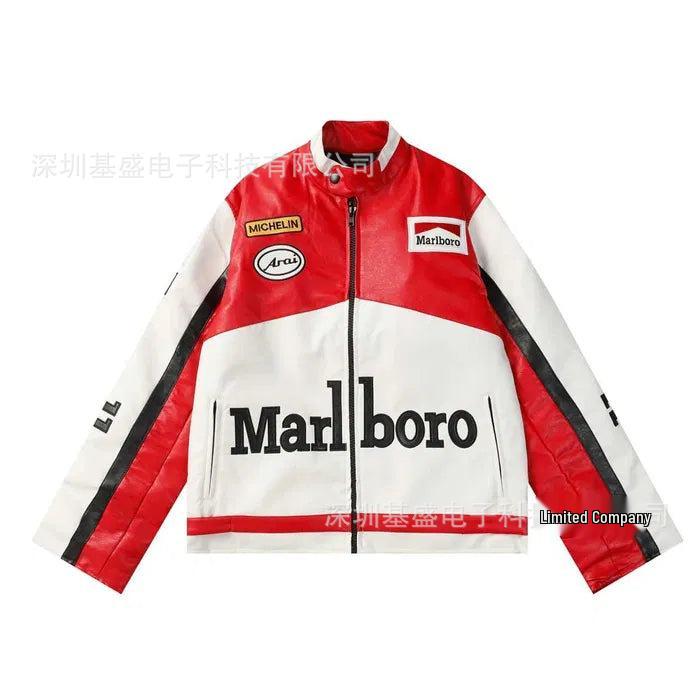 Marlboro Pink Motorcycle Racing Suit & Couple PU Leather Jacket, 2026