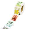 500pcs/Roll Pretty Flower Pattern Flower Stamps Stickers Self-Adhesive Retro Decorative Stickers Scrapbooking Sticker Notebook