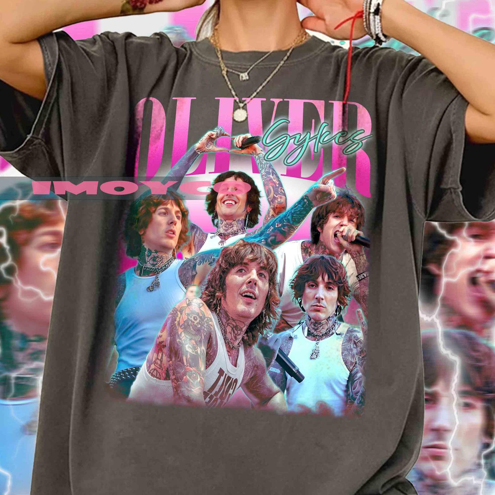 Oliver Sykes Graphic Tee, Band Homage Shirt XL