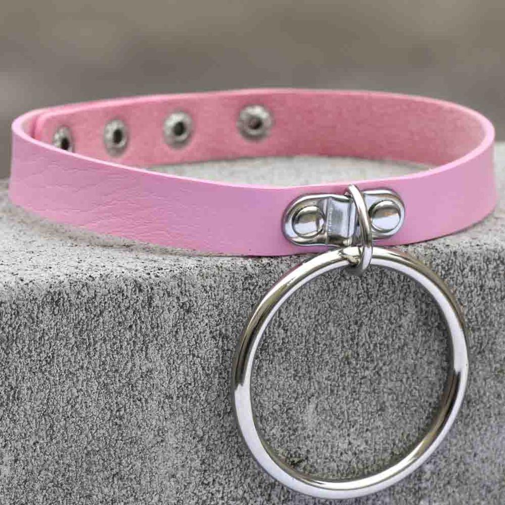 Schwarzer Leder Goth Choker Punk Harajuku Halsband Gothic Halskette Grunge Choker Cosplay Party Festival Schmuck