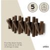 Wall-Mounted Coat Rack Rail Hook with 5 Retractable Wood Pegs – Modern, Space-Saving Storage Organizer,Aged Walnut