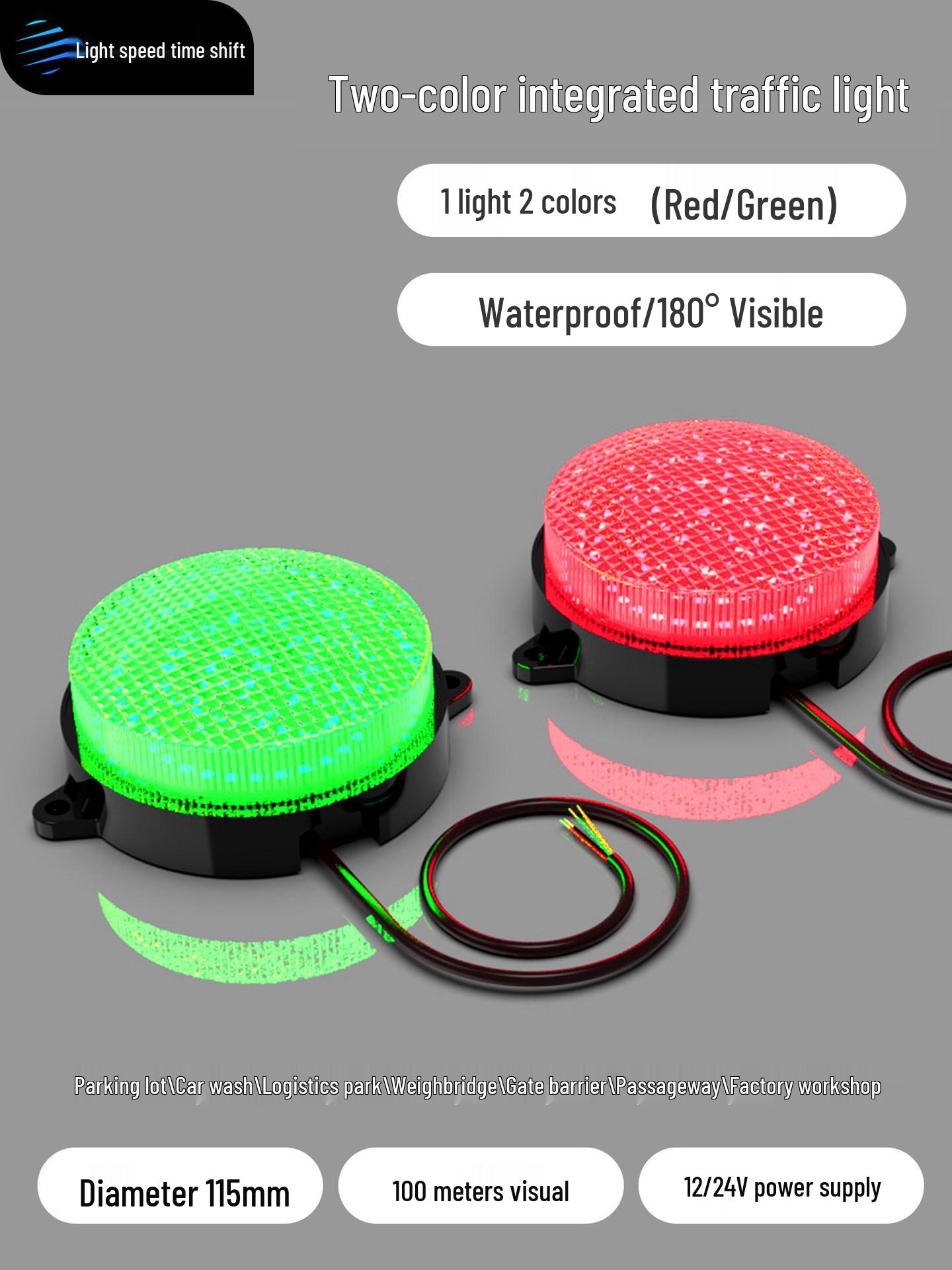 Dual-Color Parking Space Traffic Warning Light - Red/Green 180° Visual Indicator Contact Customer Service