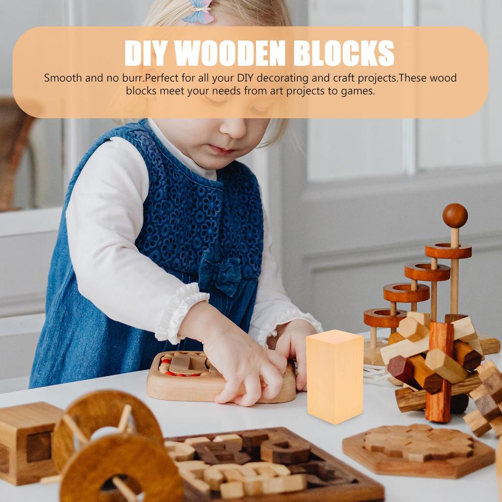 Artibetter Carving Wood Basswood Carving Wood Carving Square Timber Wood Carving Block Set of 3 Wood Premium Wood Crafts Carving Woodworking Printing