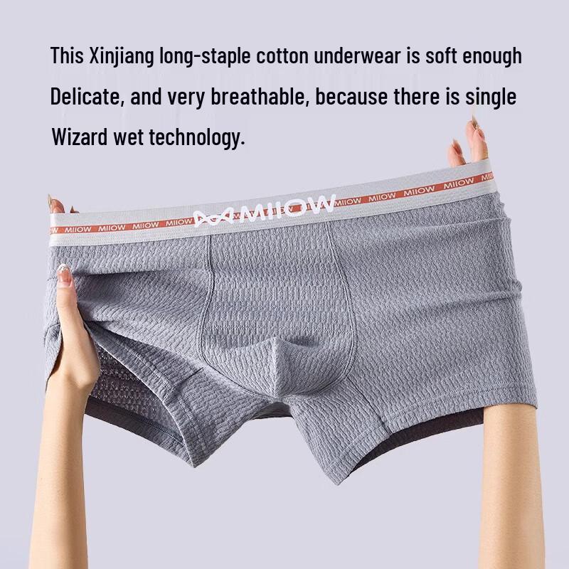MIIOW Men's Antibacterial Cotton Boxer Briefs