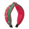 Kids Hair Hoop Red Glossy Beads Crystal Headband Red Green for Christmas Party