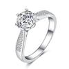 Classic Female Rings 925 Silver 6 Claws Moissanite Rings for Women Promise Love Zircon Engagement Wedding Jewelry Gift