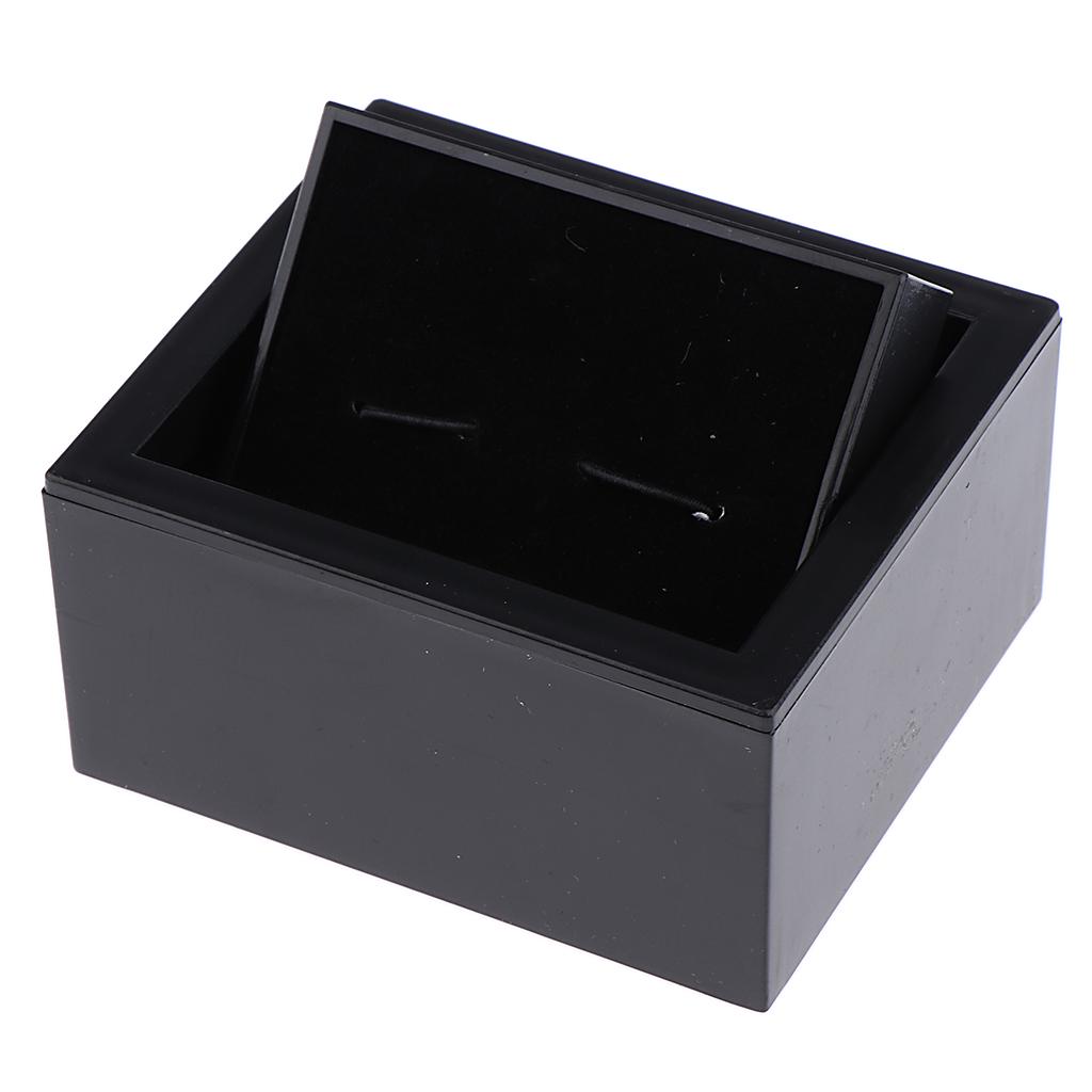Black Plastic Swivel Cuff Links Box Cufflinks Holder Storage Case Display