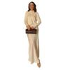 Spring and Autumn New European and American Women's Clothing Cross-border Satin Shirt Dress Women's Waist Long Fishtail Dress Long Dress