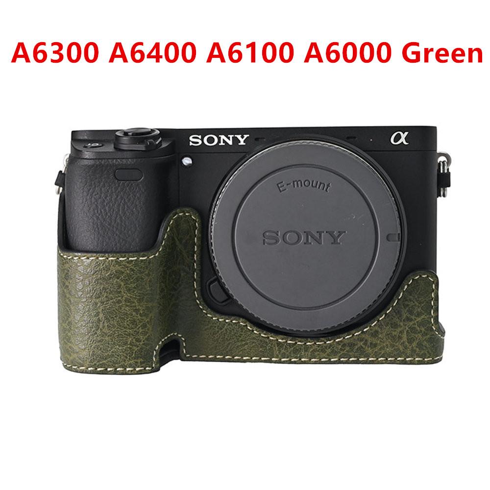 Camera Half Case for Sony A6700 A6400 A6300 A6100 A6000 ZVE10 ZVE10II ZVE10M2 A7R5 A7CII A7C2 Bottom Opening Cover PU Leather