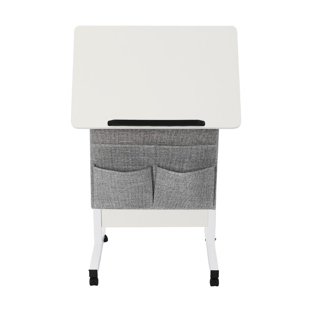 Adjustable Height Standing Desk, Portable Laptop Desk, Rolling Computer Stand with Book Stopper for Office, Living Room, Lounge