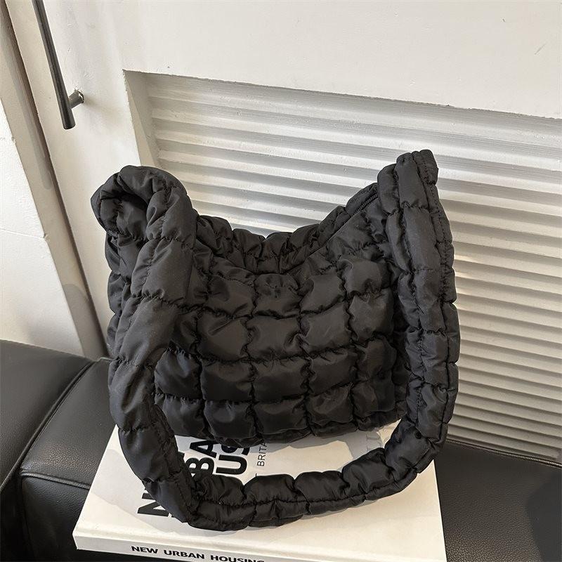Stylish Cloud Bag With Pleated Design Unique Bubble Texture Large Capacity Shoulder Bag